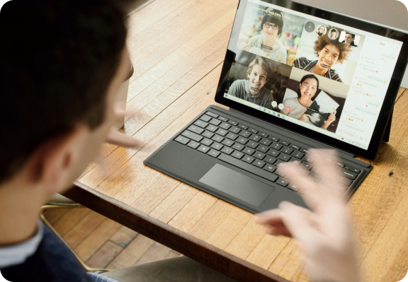 Person working on laptop
