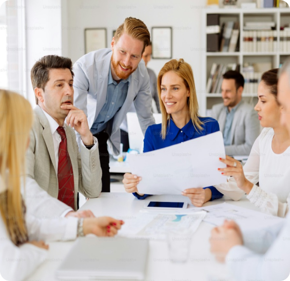 Team meeting in modern office