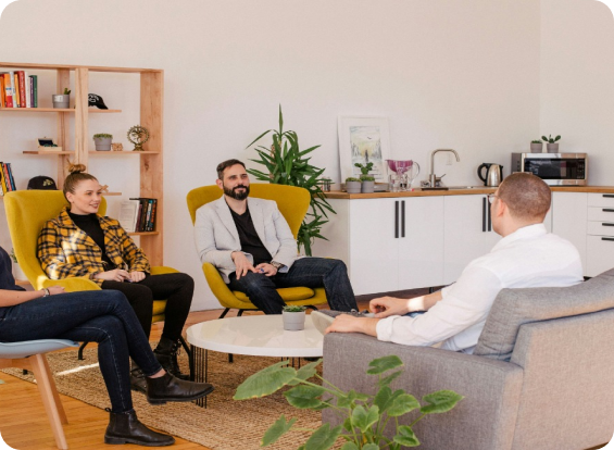 Team meeting in modern office