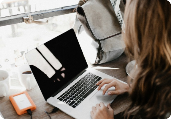 Person working on laptop