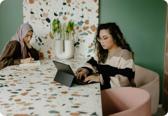 Person working on laptop